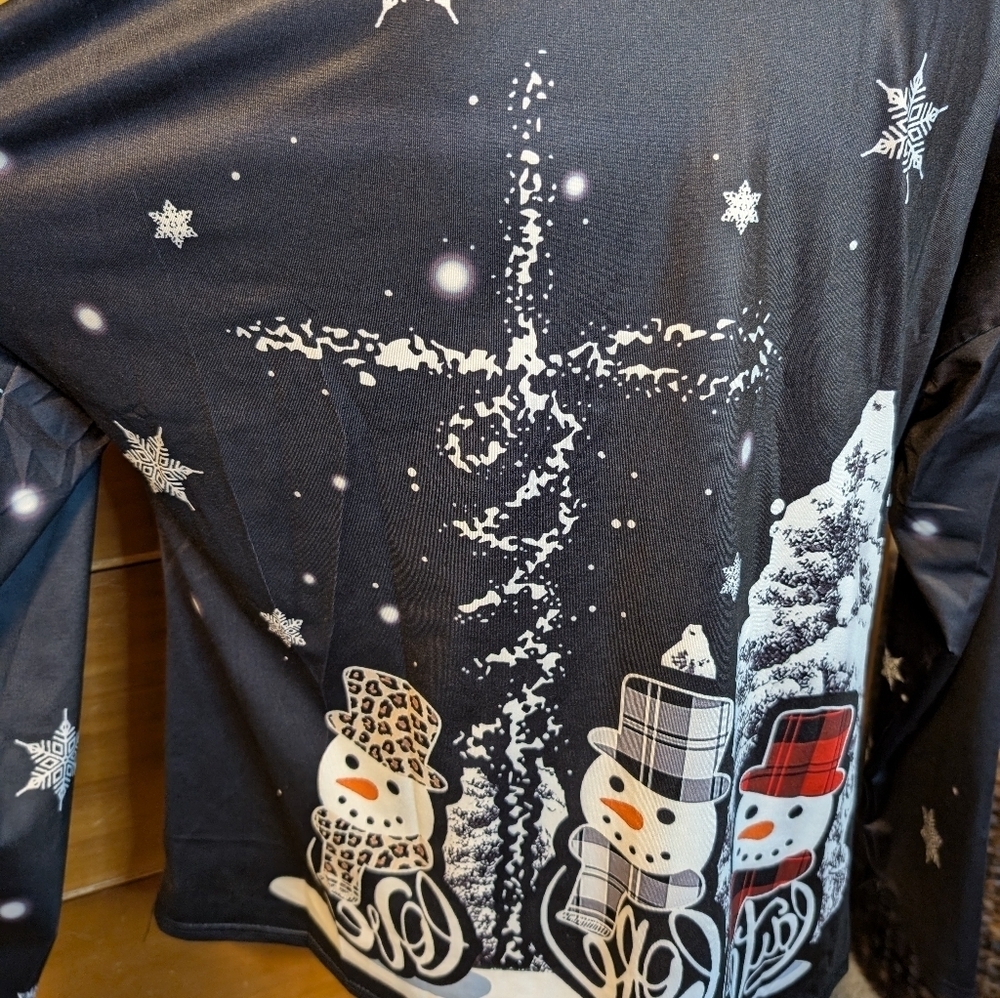 Christmas Dressy Long Sleeve Snowman Shirt  Size XL - Picture 7 of 11